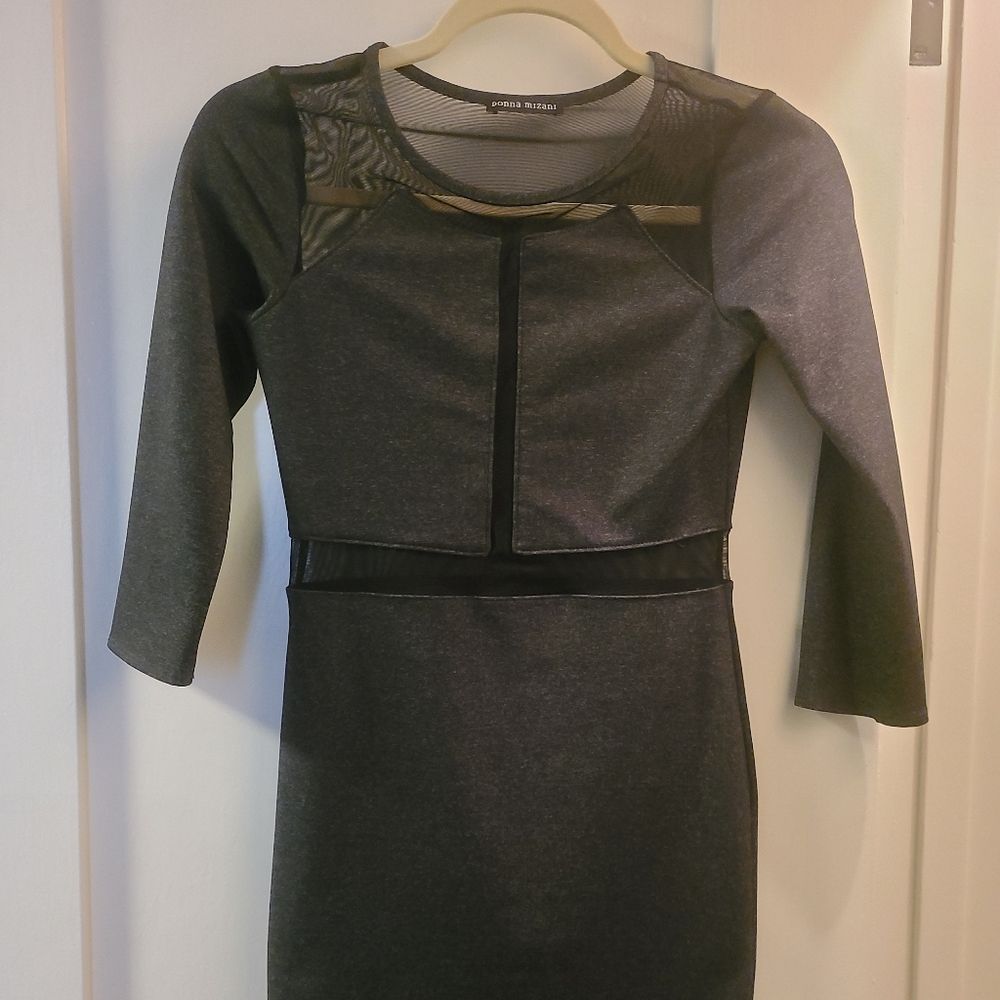 Donna Mizani gray cocktail dress